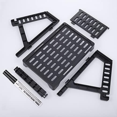 Label Holder for Thermal Label Roll and Fanfold Labels, Label Dispenser for 6x4 Labels, Thermal Label Printer Accessory, with Cleaning Pen, Thermal Label Holder for Desktop Label Printer (Black)
