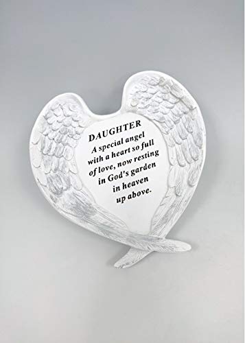 David Fischhoff Grave Side Memorial Daughter White And Silver angel wings plaque grave Ornament