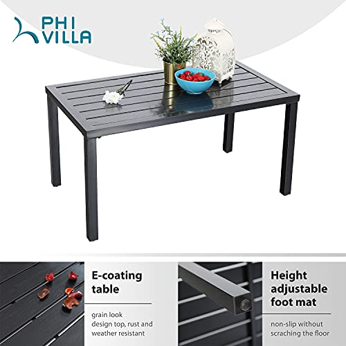 Phi Villa 4 Piece Patio Furniture Set Clearance, V-Shaped Outdoor Metal Sectional Sofa Set With 2 Corner Bench, 1 Corner Chair & 1 Coffee Table For Lawn Garden Porch, Green #TOP5