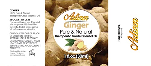 Artizen 30Ml Oils - Ginger Essential Oil - 1 Fluid Ounce #TOP1