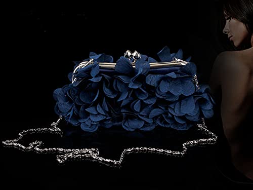 Image of Buddy Women Rose Shaped Clutch Soft Satin Wristlet Handbag Wedding Party Purse