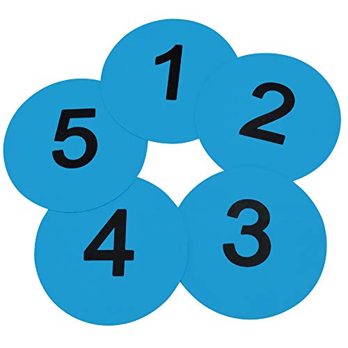 Eco Walker 8inch Numbered Floor Spot Markers Set of 5 (Blue 1-5)