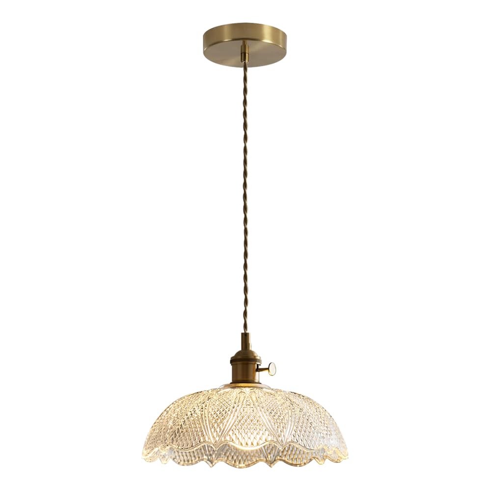 Lámpara colgante de cristal moderna con base E26 para techo de dormitorio 8