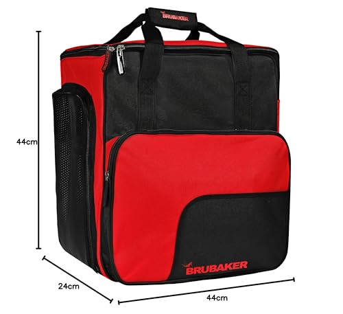 BRUBAKER 'Super Function' Bolso para Deporte - Mochila Porta Botas De Esquí - Rojo - imagen 5