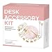 TOODOO Desk Accessory Organization Kit, Set of Stapler, Mouse Pad, Tape Dispenser, Crystal Pens, Scissors and More Table Accessaries (Gold, 10 Pieces)
