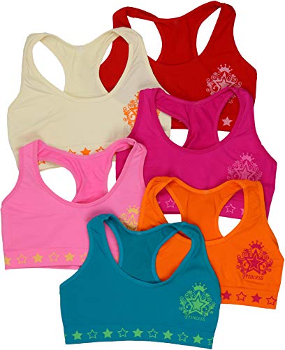ToBeInStyle Girls' Pack of 6 Princess Star Crest Bras