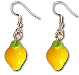 Vegetable and Fruits Resin Dangle Charm Dangle Earrings by Pashal (Lemons)