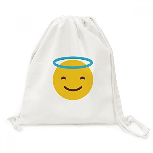 Sac à dos en toile coulissant motif chat mignon jaune pour voyage