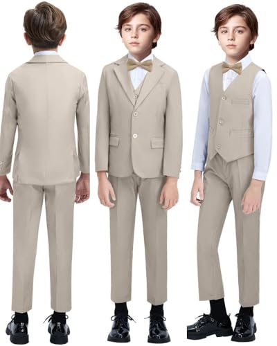 Image of Boys Suit for Kids Formal Slim Fit Tuxedo Suits Ring Bearer Outfit