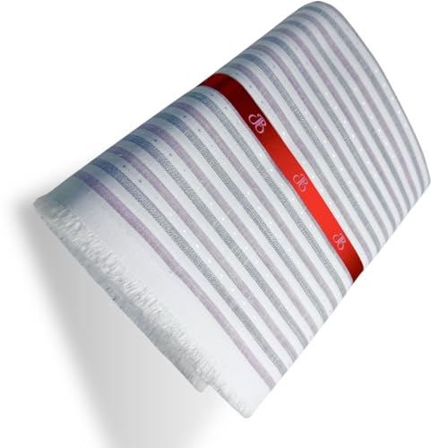 Image of JHABAK'S Unstitched Striped Shirt Fabric for Men - Cotton Linen Blend Lining Material - Shirt and Kurta Piece Cloth