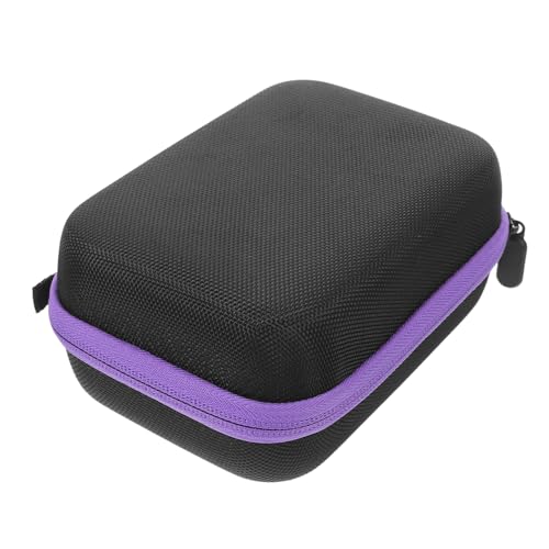 LRXIYODE Étui de Rangement Isotherme pour Insuline 15 Emplacements 10 Ml, Boîte Portable Antichoc en Matériau Rigide Noir Violet, Organisateur Compact pour Soins du Diabète à Domicile