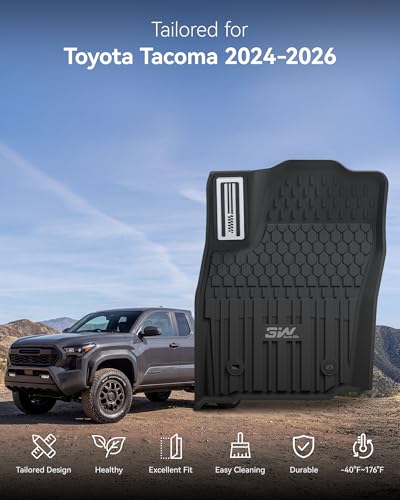 Image of 3W Floor Mats for Toyota Tacoma 2024-2026 Double Cab Automatic