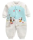 FEOYA Newborn Early Walker Cotton Sleeping Bag Long Sleeve One Piece Jumpsuit Rompers Climbing Clothes for Autumn Winter 3 Months