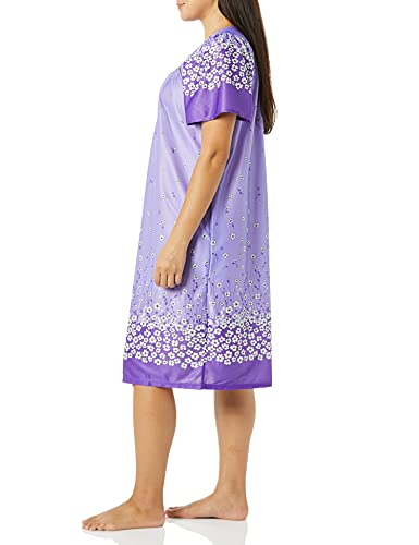 Image of AmeriMark Casual Women's Patio Muumuu House Dress Loose Comfortable Short Sleeve Sun Dress Lounger Gown Sleepwear for Ladies