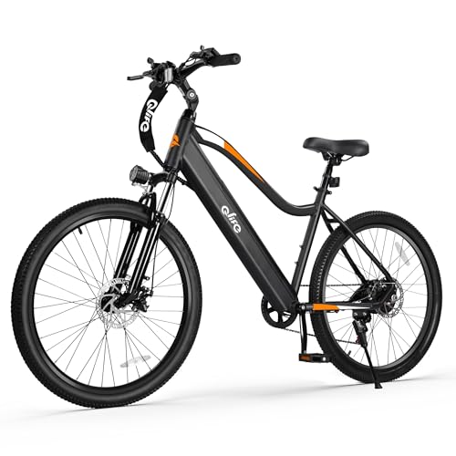 Qlife Cityone Electric Bike for Adults 26\" Ebike with 2.1\" Tire,Built-in Removable Battery, Peak 750W Motor Ebikes with 7 Speed Commuter Mountain Electric Bicycle, Orange