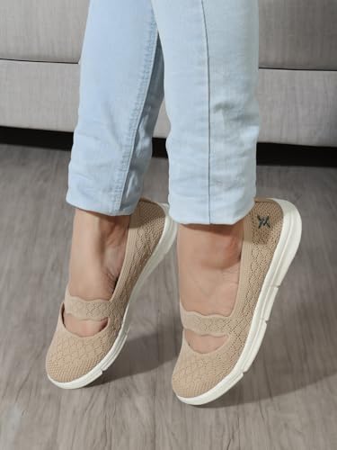 Image of Carlton London Women Mesh Flyknit Slip-On Lightweight Shoes