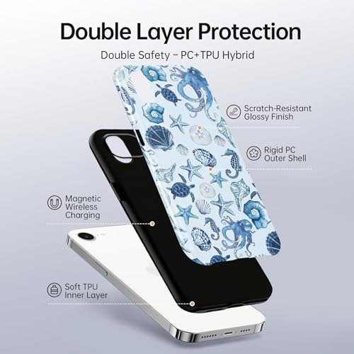 Coque iPhone 17e/16e MagSafe rigide anti-rayures au design mer bleu - 2