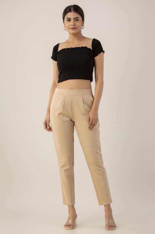 Image of Regular Fit Cotton Woman Trousers Pants Kurti Pant Casual Daily Formal Office Use