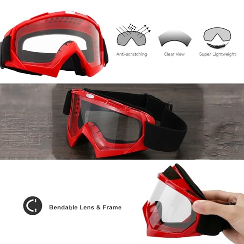 Ljdj Motorcycle Goggles Dirt Bike Atv Off-Road Riding Motocross Glasses With Sun Uv Protection Neck Gaiter Face Cover thumb #2