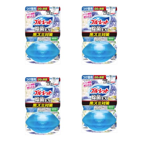 液体ブルーレットおくだけ除菌EX トイレタンク芳香洗浄剤 詰め替え用 アロマティックソープの香り 67ml × 4個 生活のエッセンス オリジナルポケットティッシュ付