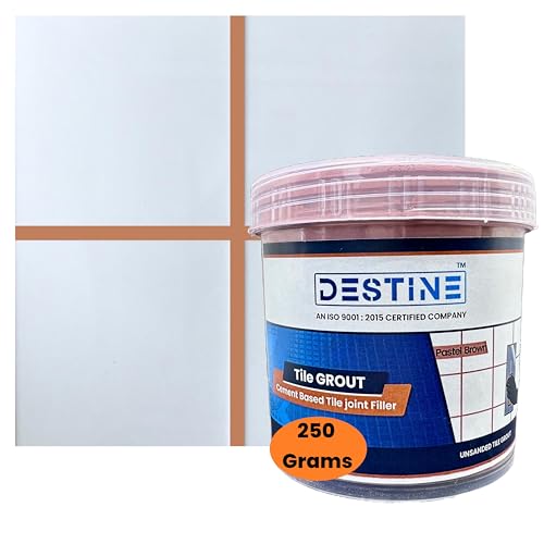 Image of DESTINE READY-TO-MIX inchTILE GROUT inch (16 COLOURS) (ALL PACKS: 100 Gm,250 Gm,400 Gm,800 Gm,1 Kg), Waterproof, Crack Filler, Cement Based Tile Gap Filler (250 Gm, Pastel Brown)