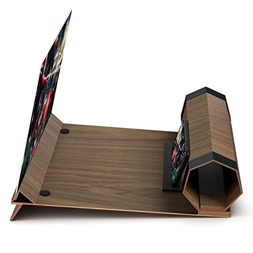 Lupa de pantalla de 18 pulgadas para smartphone, teléfono móvil, expansor de pantalla 3D para películas, videos y juegos, soporte plegable para teléfono con amplificador de pantalla B2, gris