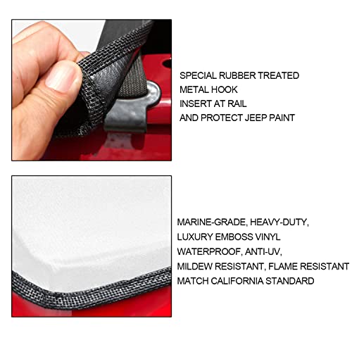 Image of Tonneau Cover for Jeep Wrangler Back Trunk Cargo Cover JK 4-Door, White