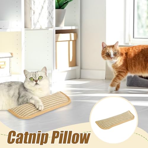 Catnip Spielzeug – reines Bio-Spielzeug, Relieff-Komfort-Kissen, lockt und beruhigt Katzen auf natürliche Weise, fördert das Spiel, fördert aktive Bewegung, befriedigt die Instinkte von