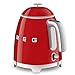 SMEG Mini 50's Retro Style 3 Cup Electric Kettle with Double Wall Anti Slip Base and Water Level Indicator (Red)