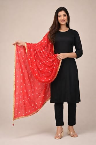 Image of Women Rayon Straight Golden Foil Printed Kurta with Palazzo || Kurti with Palazzo Set for Casual Party & Festival Wear in Round Neck with 3 /4 Sleeve for Girls