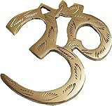 PARIJAT HANDICRAFT Brass sacred om symbol meditation room yoga decor brass decor brass wall art wall decorations 3.5 Inch