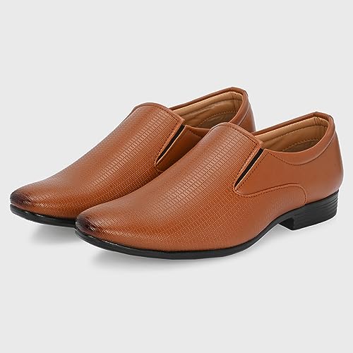 Image of Centrino Mens Formal Shoe |Slip-On Men's Formal Shoe | Stylish Non-Lace Design | Soft Cushioned Insole for Comfort | Perfect for Office & Formal Wear (64044)