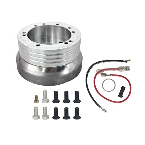 Licbund 5 / 6 Hole Steering Wheel Hub Adapter Installation Kit Compatible With Gmc Chevy Pontiac Truck Pickup (Silver) Swa-02 #TOP3