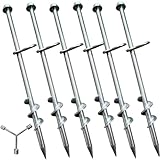 Ground Anchors Screw in 6 Pack-12 Inch Heavy Duty Galvanized Hex Head Tent Stakes Kit for Swing and Trampoline Set High Wind Solid Metal Dog Tie Out Stake