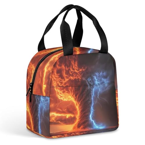 Tornado Thunderstorms Lunch Bag for Women Men Adult Handle Insulated Container Tote Lunch-Box