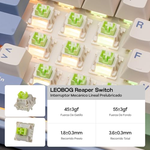 Image of EPOMAKER Aula F75 ISO-ES Wireless Mechanical Gaming Keyboard, 75% Spanish Layout with Knob, Creamy Gasket, Sound-Dampening, RGB, Hot-Swap, BT /2.4Ghz (Green)