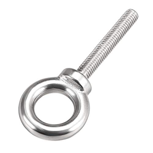 Image of uxcell Lifting Eye Bolt M8 x 50mm Male Thread 304 Stainless Steel for Hanging, Pack of 2