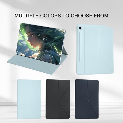 Image of Magnetic Case for Samsung Galaxy Tab S10 FE /S9 FE 10.9 inch /S9 11 inch /S10 Lite (SM-X400 /X520 /X526B /X510 /X516B /X710 /X716B) Tablet with S-Pen Holder, Auto Wake /Sleep Smart Tablet Cover, Ice Blue
