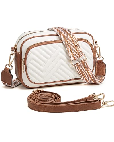 Quilted Crossbody Bags Purse for Women Small Vegan Leather Shoulder Handbags Purses with Two Straps2