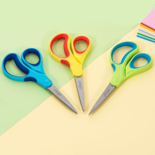 image for LIVINGO Student Scissors for School: 7 Inch 3 Pack Sharp Pointed Tip T