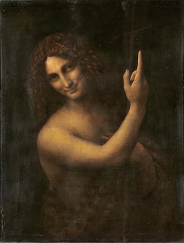 Toile Saint Jean Baptiste de Léonard de Vinci affiche art mural moderne 60x90cm