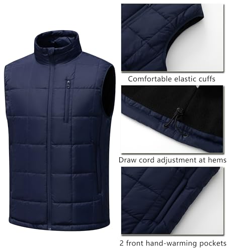Image of Vcansion Men's Outdoor Quilted Puffer Vest Stand Collar Lightweight Down Sleeveless Jacket Padded Vest