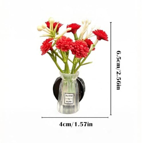 Image of Set of 4 Cute Flower Bouquet Car Air Freshener Vent Clips, Mini Artificial Flowers for Car Air Vent Decoration, Auto Interior Dashboard Ornament Accessories (Gypsophila 01#)