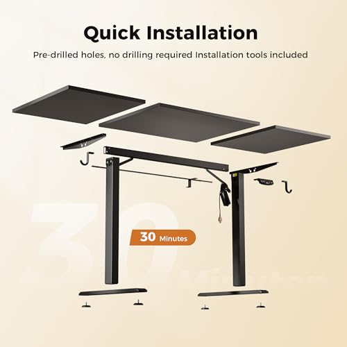 Image of Agilestic Electric Standing Desk, 63 x 23.6 Inches Height Adjustable Desk, Sit Stand up Desk for Work Office Home, Splice Board, Black