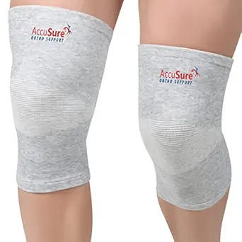 AccuSure Orthopedic Pain Relief Bamboo Yarn Knee Support Cap Brace/Sleeves Pair For Sports, Pain Relief, Compression Support, Exercise, Gym, Running, Cycling, Knee Cap Guard Brace Knee Support For Men And Women-XL