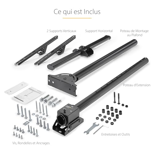 Support plafond pour TV 32 à 75 pouces orientable inclinable FLATPNLCEIL - 7