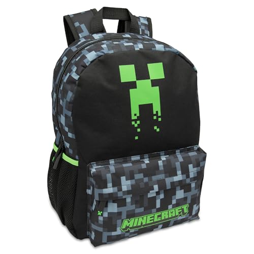 Minecraft Kids Backpack Childrens School Bag Boys Rucksack With Sad Creeper Face