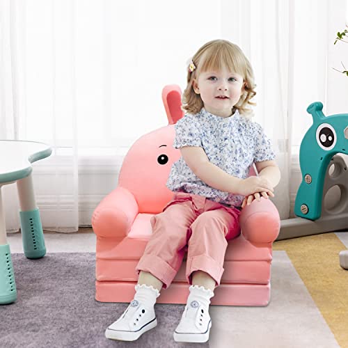 Dofimate 2 In 1 Pink Kids Toddler Couch Fold Out, Plush Kids Chair For Girls Toddlers Sofa Personalized Baby Couch Flip Open Mini Couch Baby Sofa Bed Chair For Toddlers Girls 0-3 #TOP6