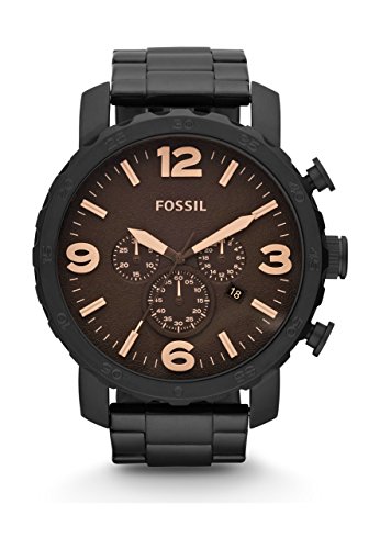 Fossil - Nate Chronograph Black Ion-plattierte Herrenuhr -JR1356