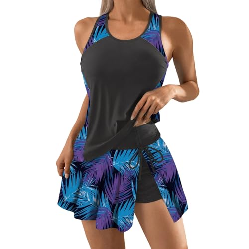 Tankini de dos piezas con top push up y pantalones cortos de baño deportivos